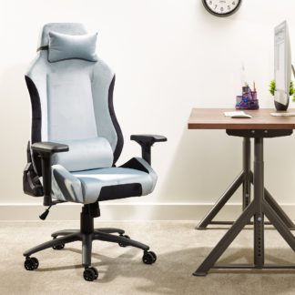An Image of X Rocker Messina Deluxe Fabric Office Chair Silver