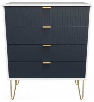 An Image of Galatina 4 Drawer Chest - Blue & White