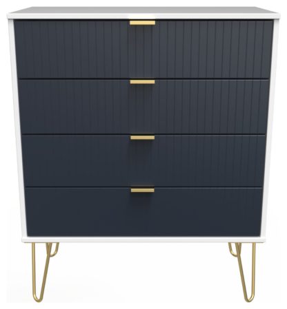 An Image of Galatina 4 Drawer Chest - Blue & White