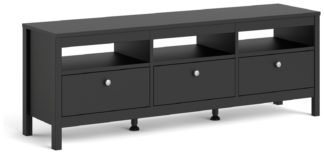 An Image of Madrid 3 Drawer TV Unit - Black