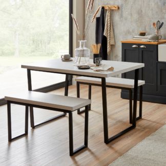 An Image of Vixen Black & White Dining Set Black and white