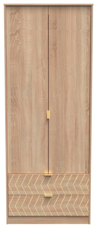 An Image of Tivoli 2 Door 2 Drawer Wardrobe - Oak