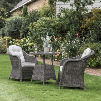 An Image of Granville Grey 2 Seater Bistro Set Grey