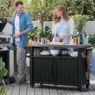An Image of Double BBQ Table Grey