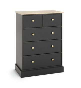 An Image of Argos Home Kensington 5 Drawer Chest - Anthracite