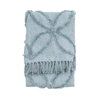An Image of Simply Green Miami Tufted Throw Blue