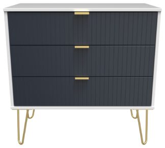 An Image of Galatina 3 Drawer Chest - Blue & White