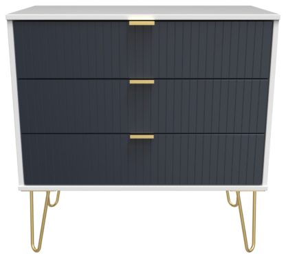 An Image of Galatina 3 Drawer Chest - Blue & White
