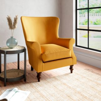 An Image of Charlbury Luxury Velvet Armchair Luxury Velvet Old Gold