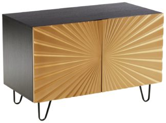 An Image of LLoyd Pascal Radiance 2 Door Sideboard - Black & Gold