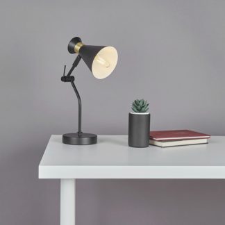 An Image of Balham Table Lamp - Black & Brass