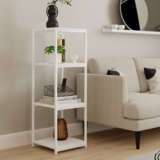 An Image of Modular White 4 Shelf Shelving Unit White