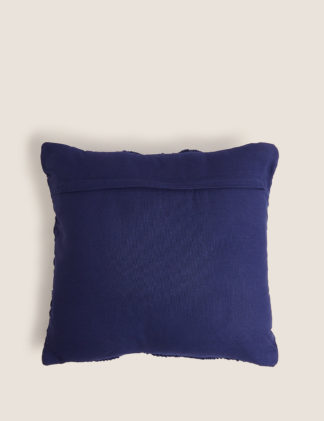 An Image of M&S Pure Cotton Macrame Cushion