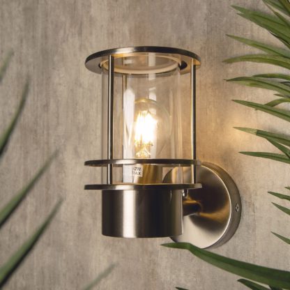 An Image of Leonis Miners Style Outdoor Wall Lantern - Black