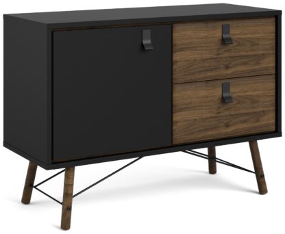 61f833a4f3328d2f2932f7435ac728a7b35857fa4261e6f7f93f53808b085956.jpg An Image of Ry 2 Door 2 Drawer Sideboard - Black