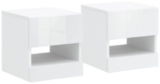 An Image of GFW Galicia 2 Bedside Table Set - White