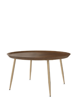 An Image of M&S Round Mango Wood and Brass Coffee Table