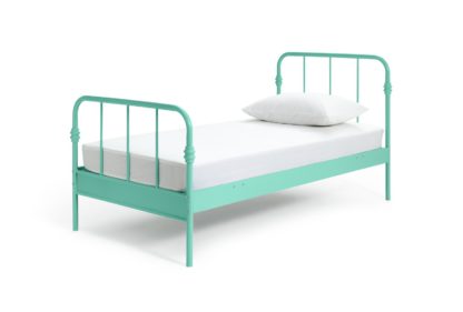 6b9186702d1c9d41c1419ae16ad94ed9e516c0b45c21cc5b437ec8e3042f9af3.jpg An Image of Habitat Kids Jett Single Metal Bed Frame - Teal