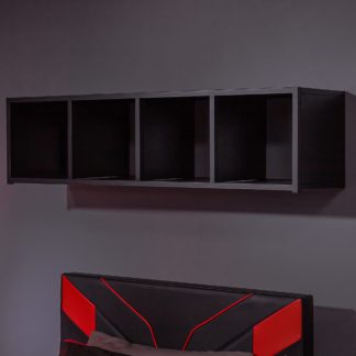 An Image of X Rocker MESH TEK Shelf with 4 Cube Storage Black