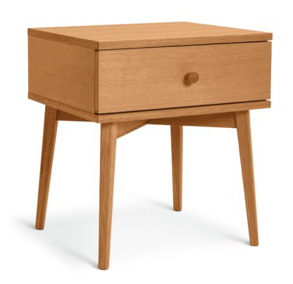 An Image of Habitat Kirk 1 Drawer Bedside Table - Walnut