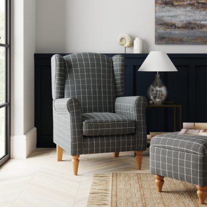 7ad3c939dd24c1f28e0455a167df502c4382f78a9833ed251fdf5a78bd7544fc.jpg An Image of Oswald KD Window Pane Check Armchair Natural Natural