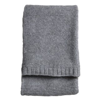 An Image of Heavy Grey Knitted Throw Grey