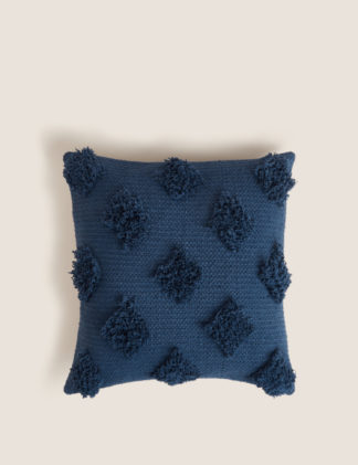 An Image of M&S Pure Cotton Diamond Tufted Cushion