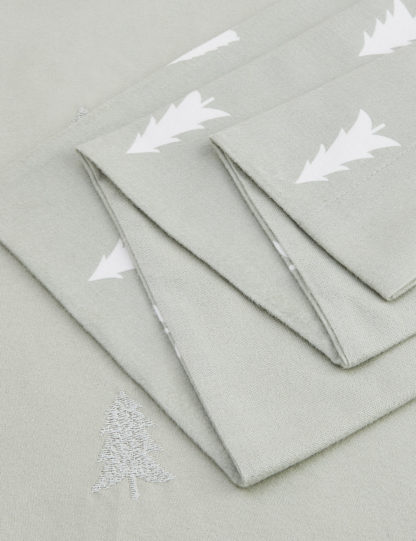 An Image of M&S Brushed Cotton Tree Embroidered Bedding Set