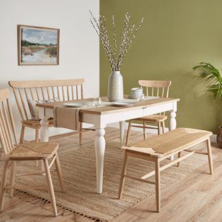 An Image of Churchgate Table, Chairs and Bench Set White