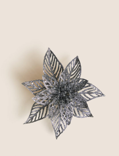 An Image of M&S Silver Light Up Flower Decoration