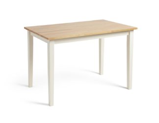 An Image of Habitat Chicago Solid Wood Dining Table - Oak & Cream