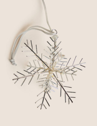 An Image of M&S Light Up Jewel Hanging Snowflake Decoration
