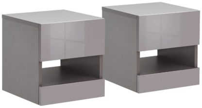 An Image of GFW Galicia 2 Bedside Table Set - White