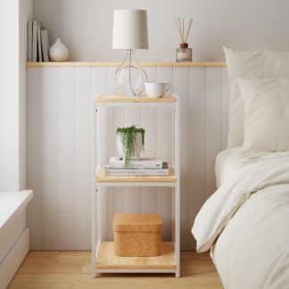 An Image of Modular White & Light Oak 3 Shelf Small Shelving Unit MultiColoured