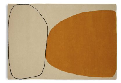 9d4cc6e48ee8b93b7e6869d7edb9075e188198c58e7198b8b480c0e8d72cdca5.jpg An Image of Habitat Pebble Wool Cut Pile Rug - 160x230cm - Gold
