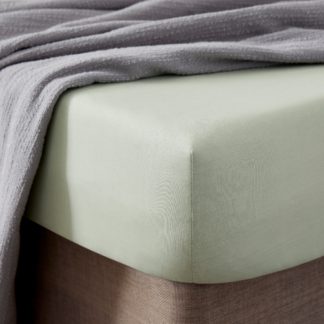 An Image of Plain Dye 28cm Fitted Sheet Sage