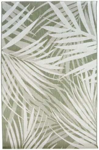 An Image of Indoor Outdoor Tropical Rug - 120X170 cm - Leaf Green