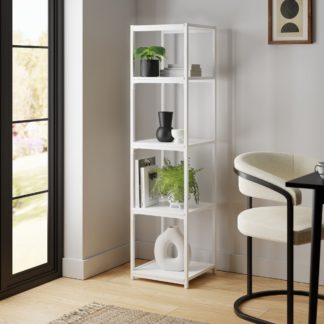 An Image of Modular White 5 Shelf Tall Shelving Unit White