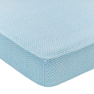 An Image of Joules Coastal Stripe 100% Cotton Fitted Sheet Aqua