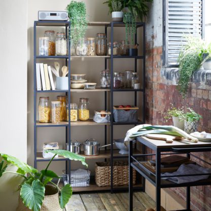 An Image of Modular Fulton 6 Shelf Shelving Unit Pine