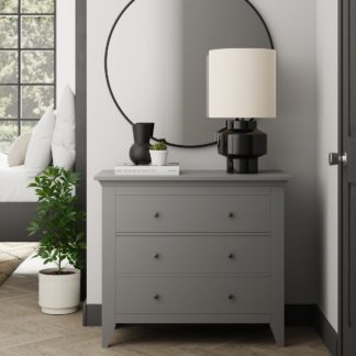 An Image of Lynton Grey 3 Drawer Chest Grey