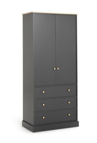 An Image of Argos Home Kensington 2 Door 3 Drawer Wardrobe - Anthracite