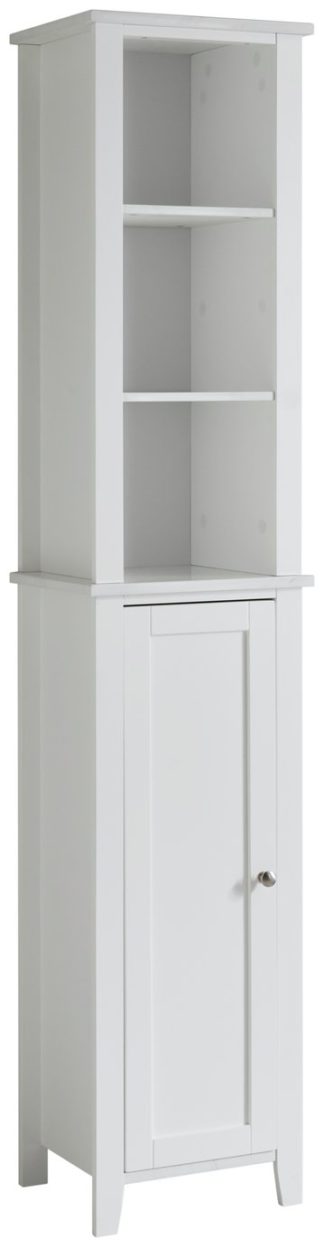 An Image of Lloyd Pascal Marble Effect Tallboy - White
