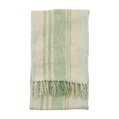 An Image of Simply Green Florida Stripe Throw Coral