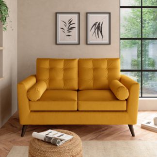 An Image of Lewes Luxury Velvet 2 Seater Sofa Luxury Velvet Old Gold
