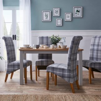 An Image of Bromley Grey Dining Set with Chester Chairs Grey