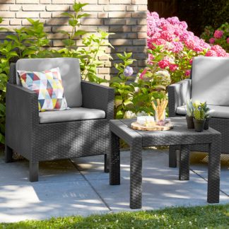 An Image of Chicago 2 Seater Balcony Set Dark Grey