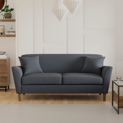 An Image of Ernie Fabric 3 Seater Sofa Teal (Blue)
