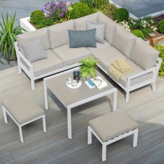 An Image of Titchwell White Mini Corner Lounge Set Off-White