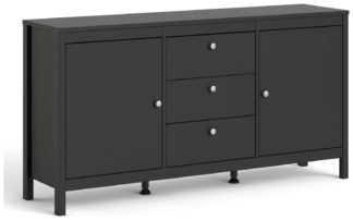 An Image of Madrid 2 Door 3 Drawer Sideboard - Black